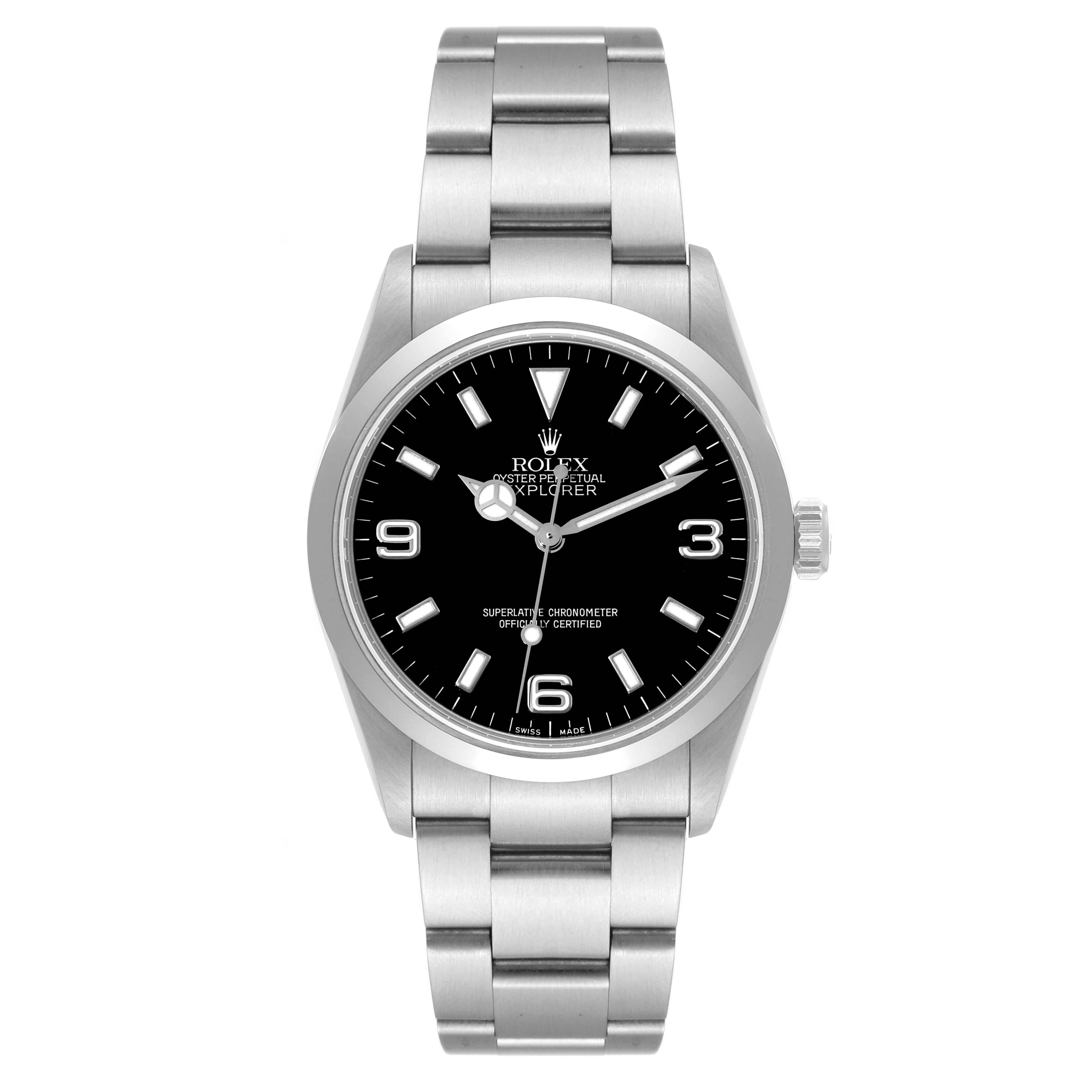 Rolex Explorer I Black Dial Steel Mens Watch 114270 Box Papers For Sale 8