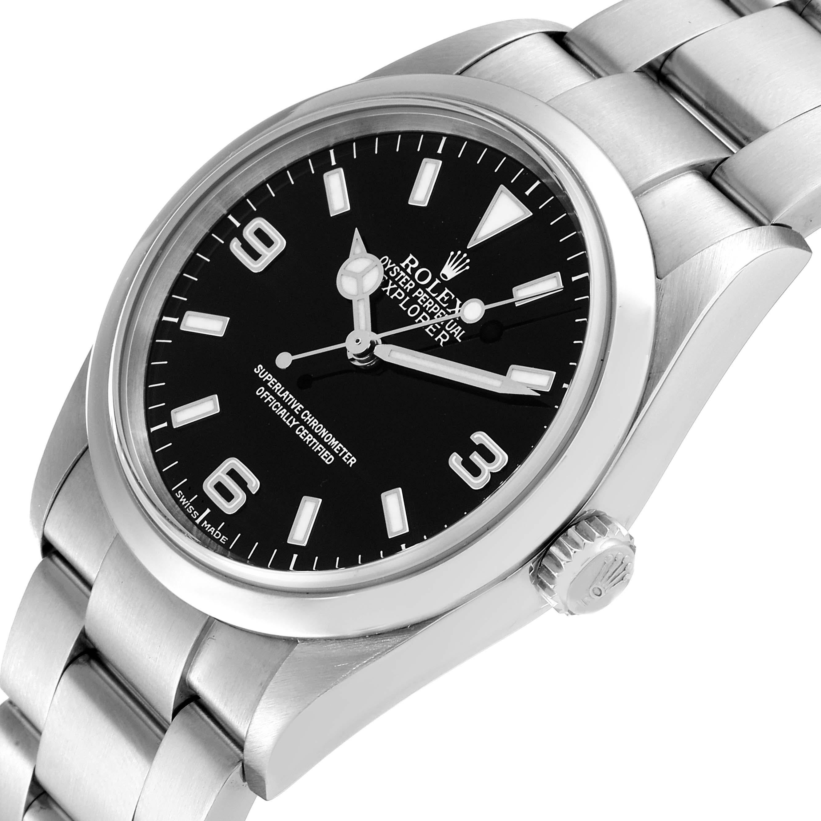Rolex Explorer I Black Dial Steel Mens Watch 114270 Box Papers For Sale 1