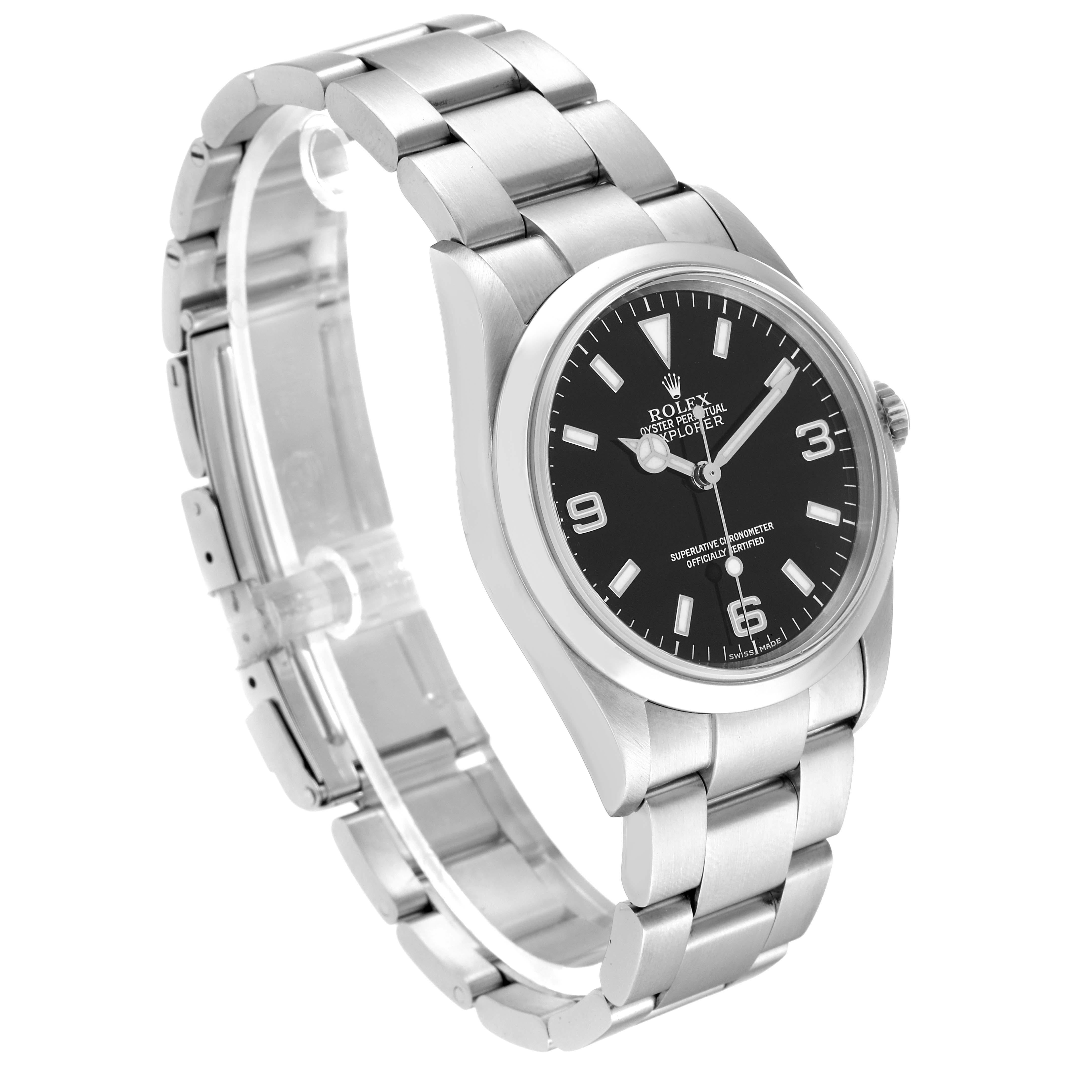 Rolex Explorer I Black Dial Steel Mens Watch 114270 Box Papers For Sale 3