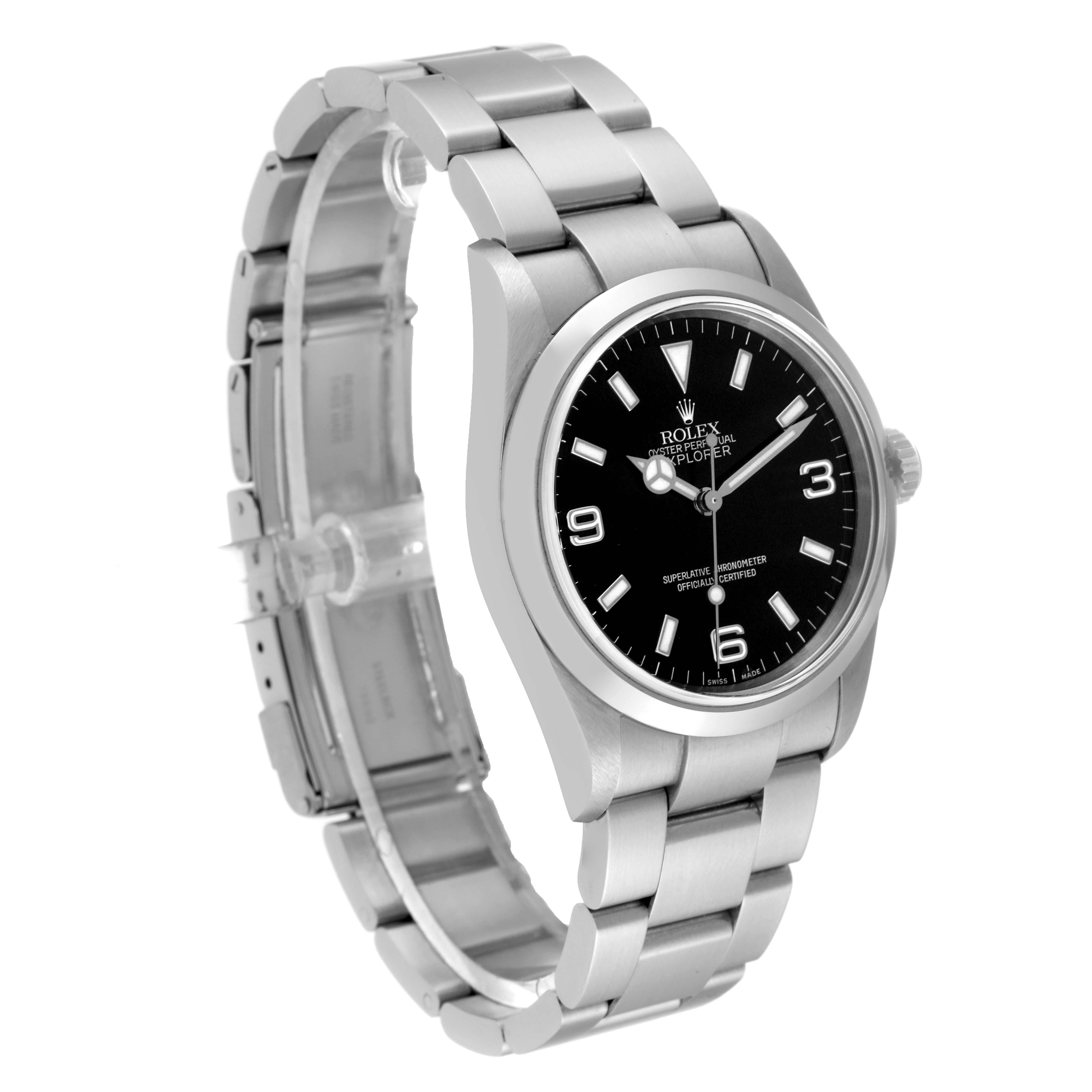 Rolex Explorer I Black Dial Steel Mens Watch 114270 Box Papers For Sale 5