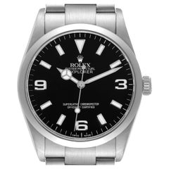 Rolex Explorer I Black Dial Steel Mens Watch 114270 Box Papers
