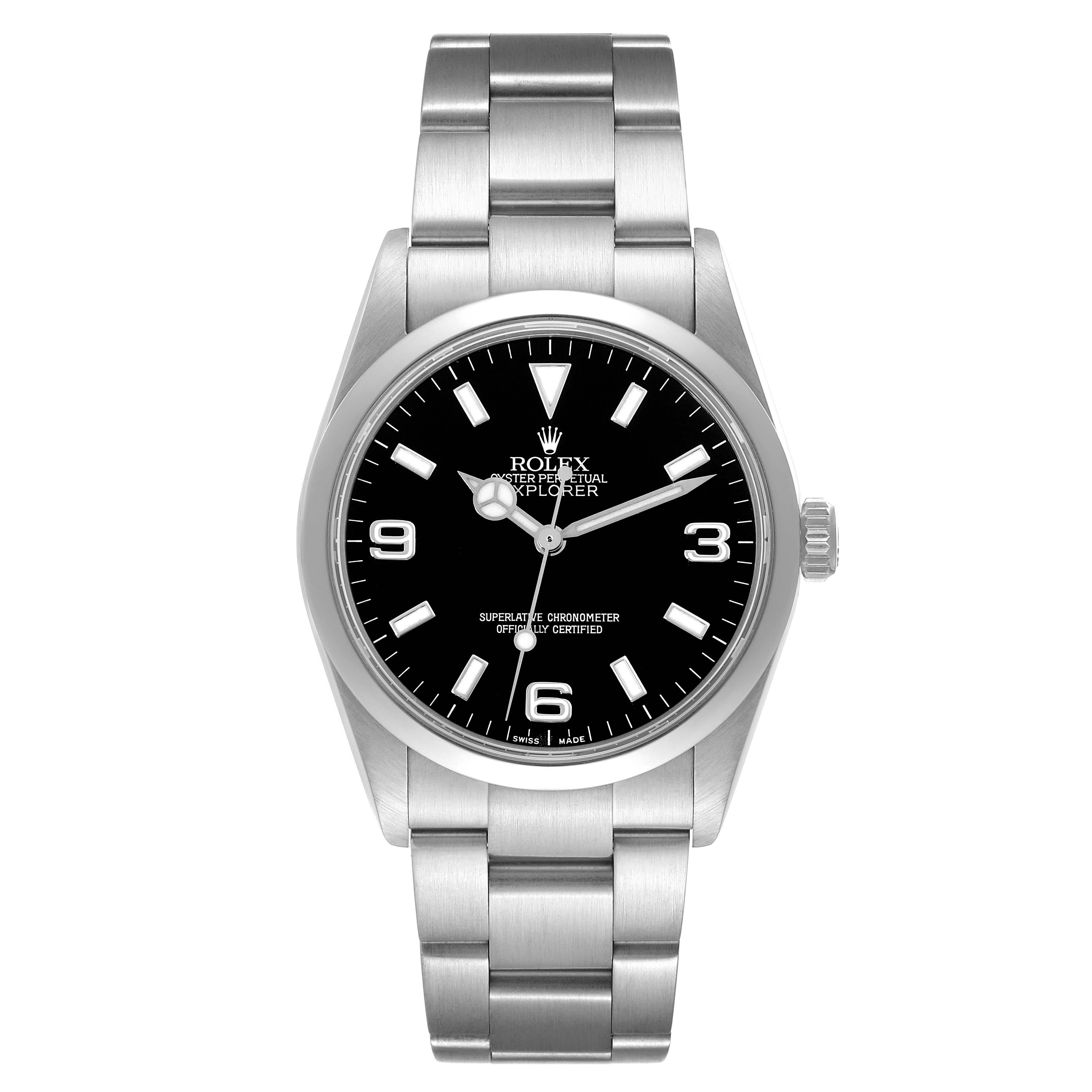 Men's Rolex Explorer I Black Dial Steel Mens Watch 114270 For Sale