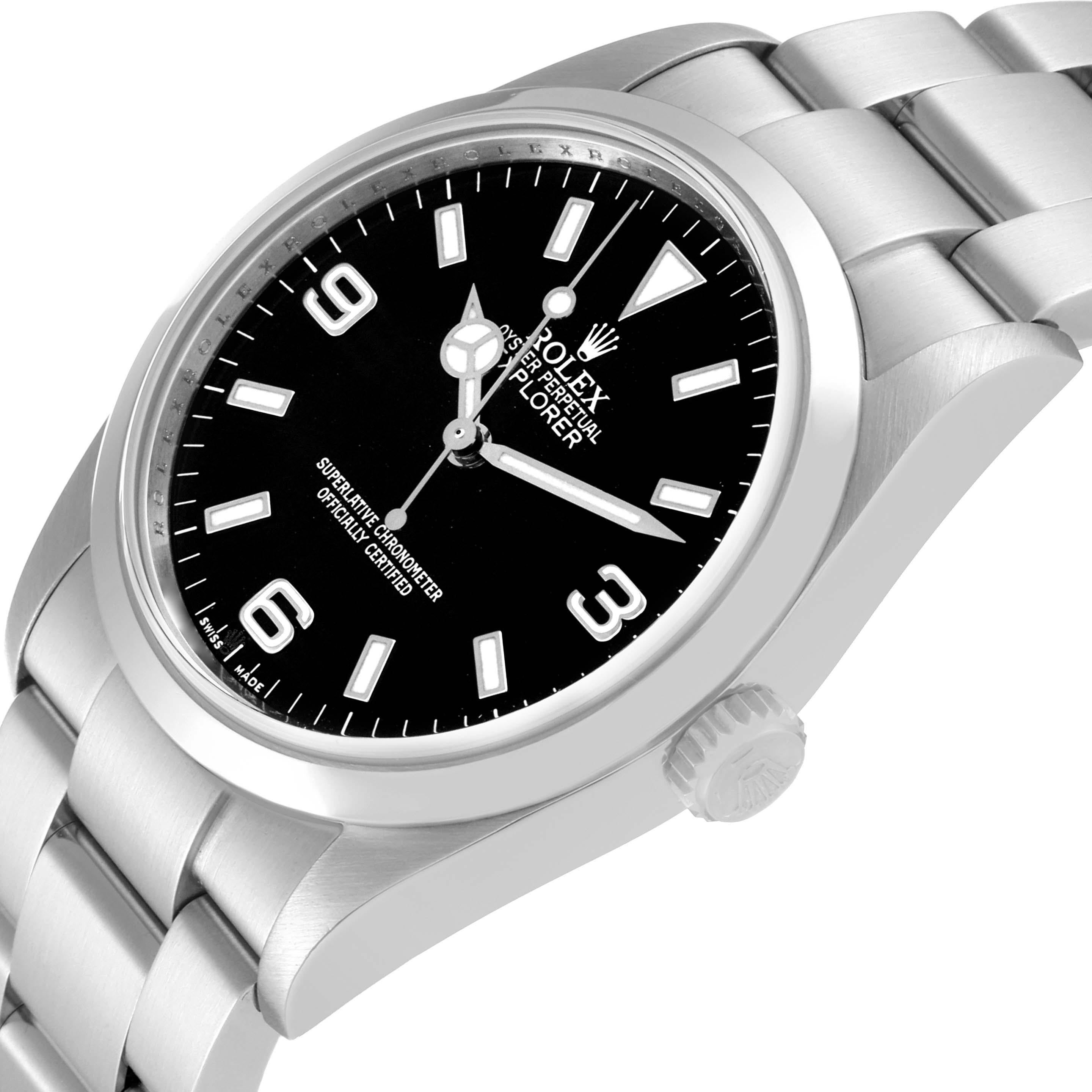 Men's Rolex Explorer I Black Dial Steel Mens Watch 114270