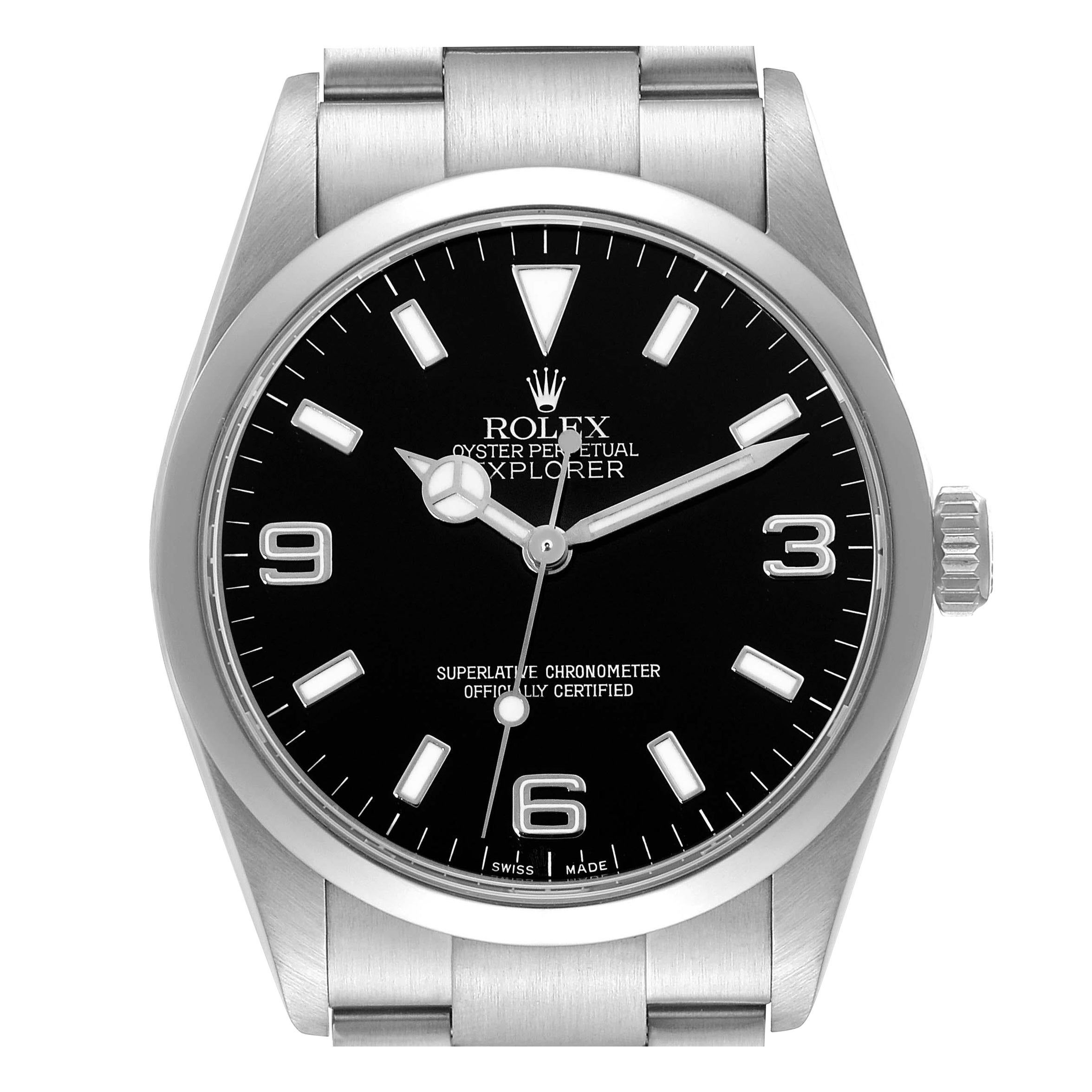 Rolex Explorer I Black Dial Steel Mens Watch 114270