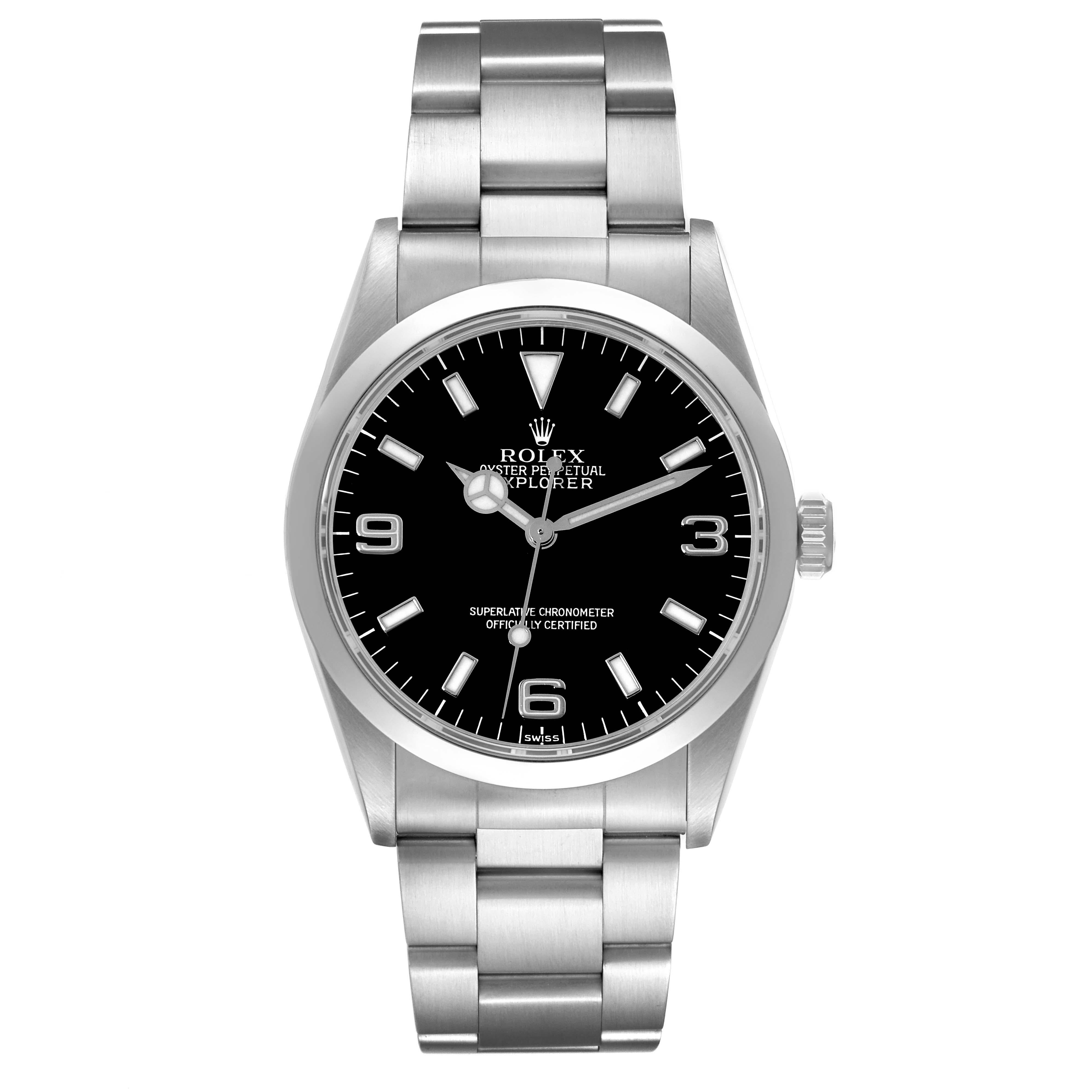 Rolex Explorer I Black Dial Steel Mens Watch 14270 2