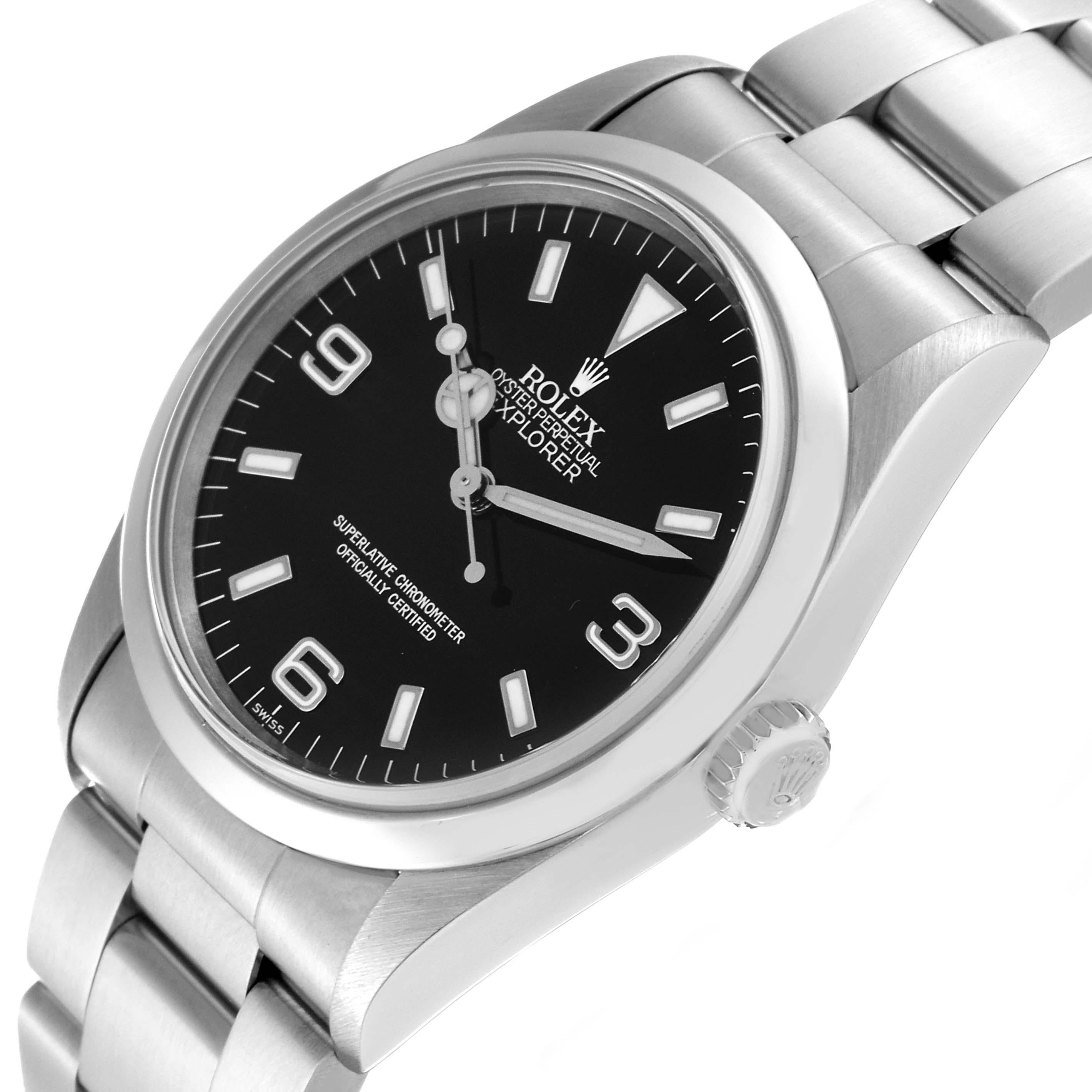 Rolex Explorer I Black Dial Steel Mens Watch 14270 Papers For Sale 2