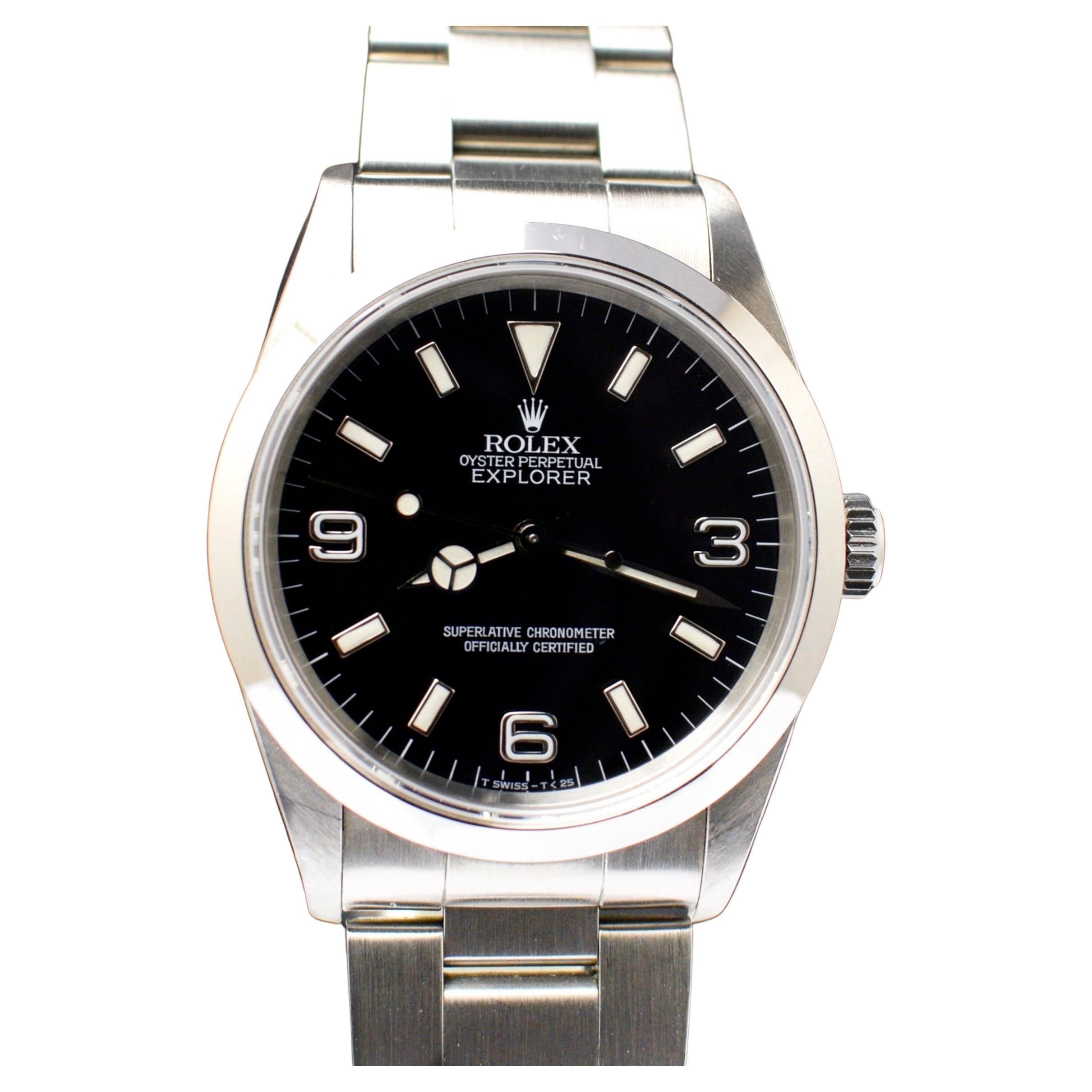 Rolex Explorer I Steel 14270 Tritium Automatic Watch with Paper and Tag, 1997