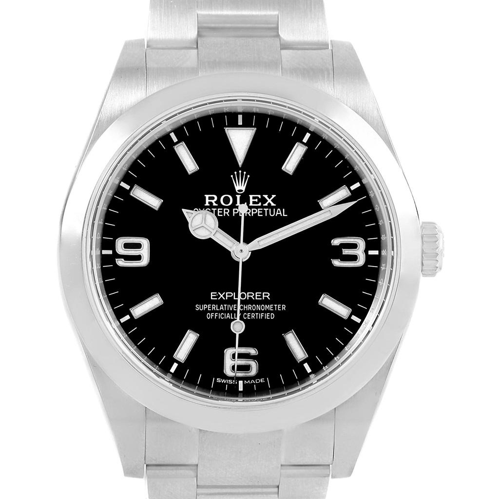 Rolex Explorer I Steel Automatic Men’s Watch 214270 Box Card