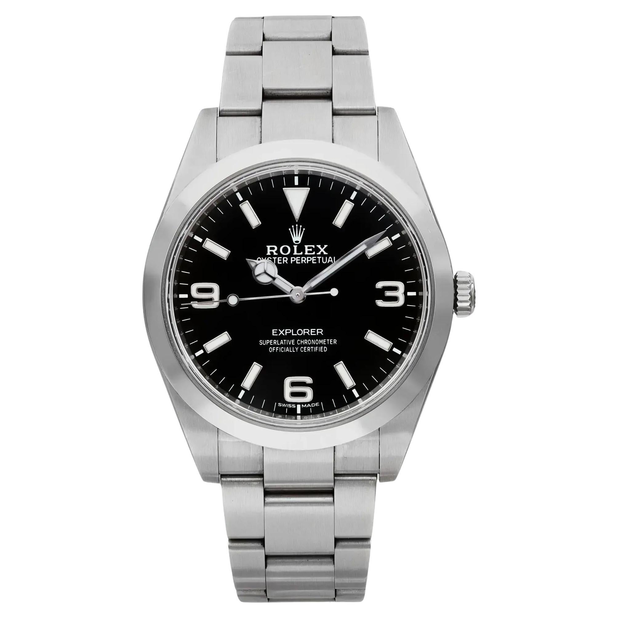 Rolex Explorer I Steel Black Dial Automatic Mens Watch 214270