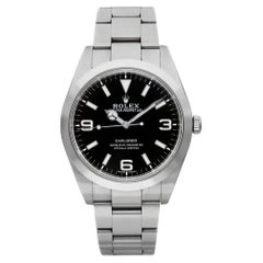 Used Rolex Explorer I Steel Black Dial Automatic Mens Watch 214270