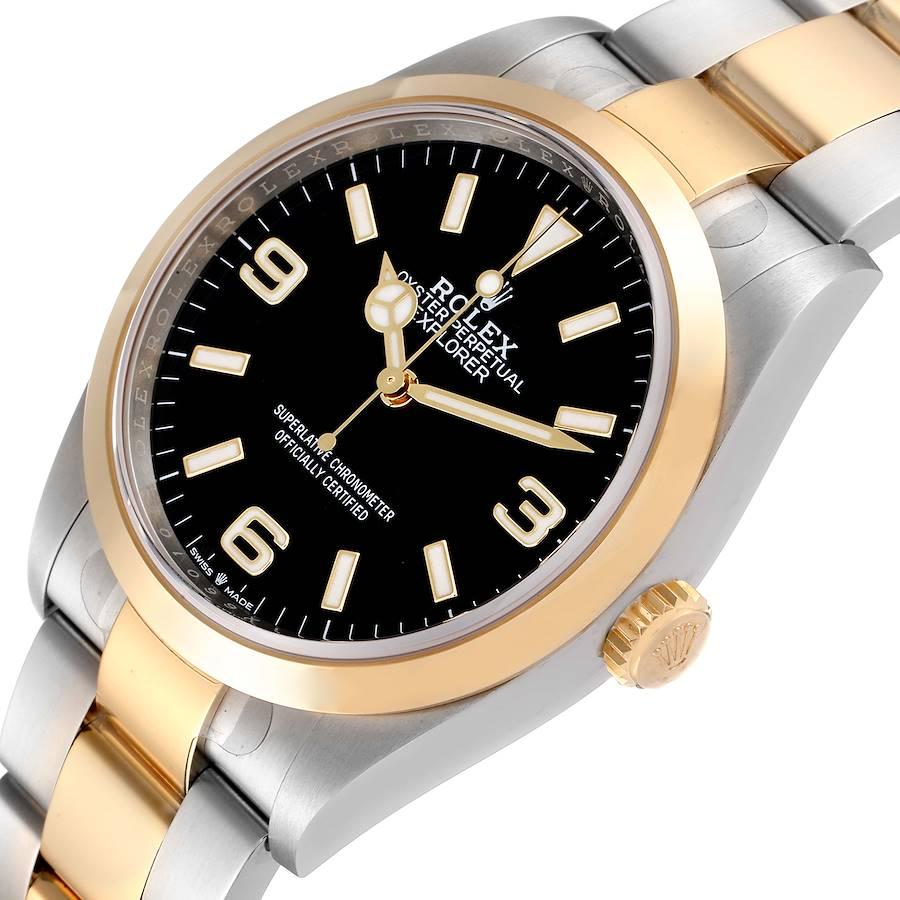Rolex Explorer I Steel Yellow Gold Black Dial Mens Watch 124273 Unworn For Sale 1