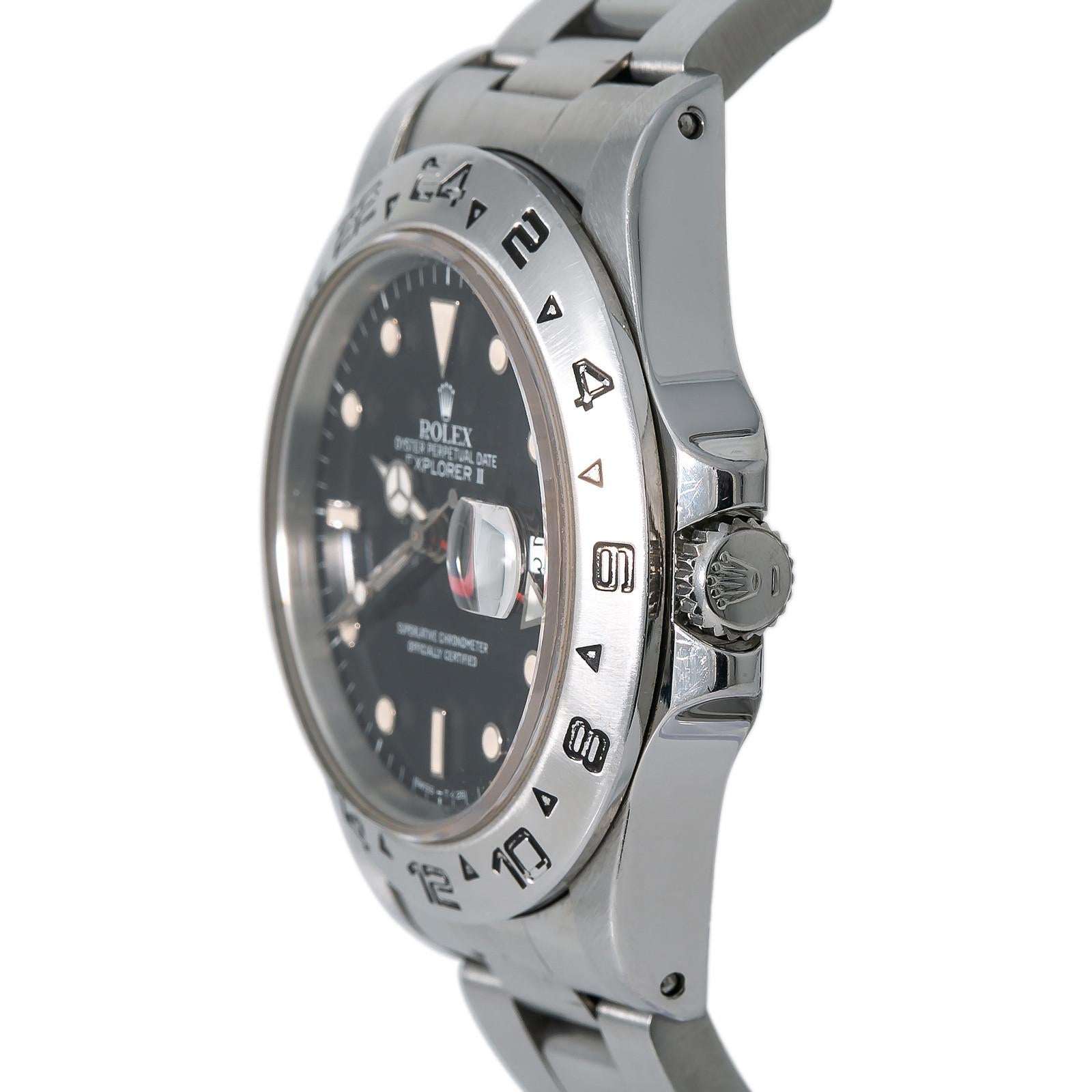 Contemporary Rolex Explorer II 16550, Gold Dial, Certified and Warranty For Sale