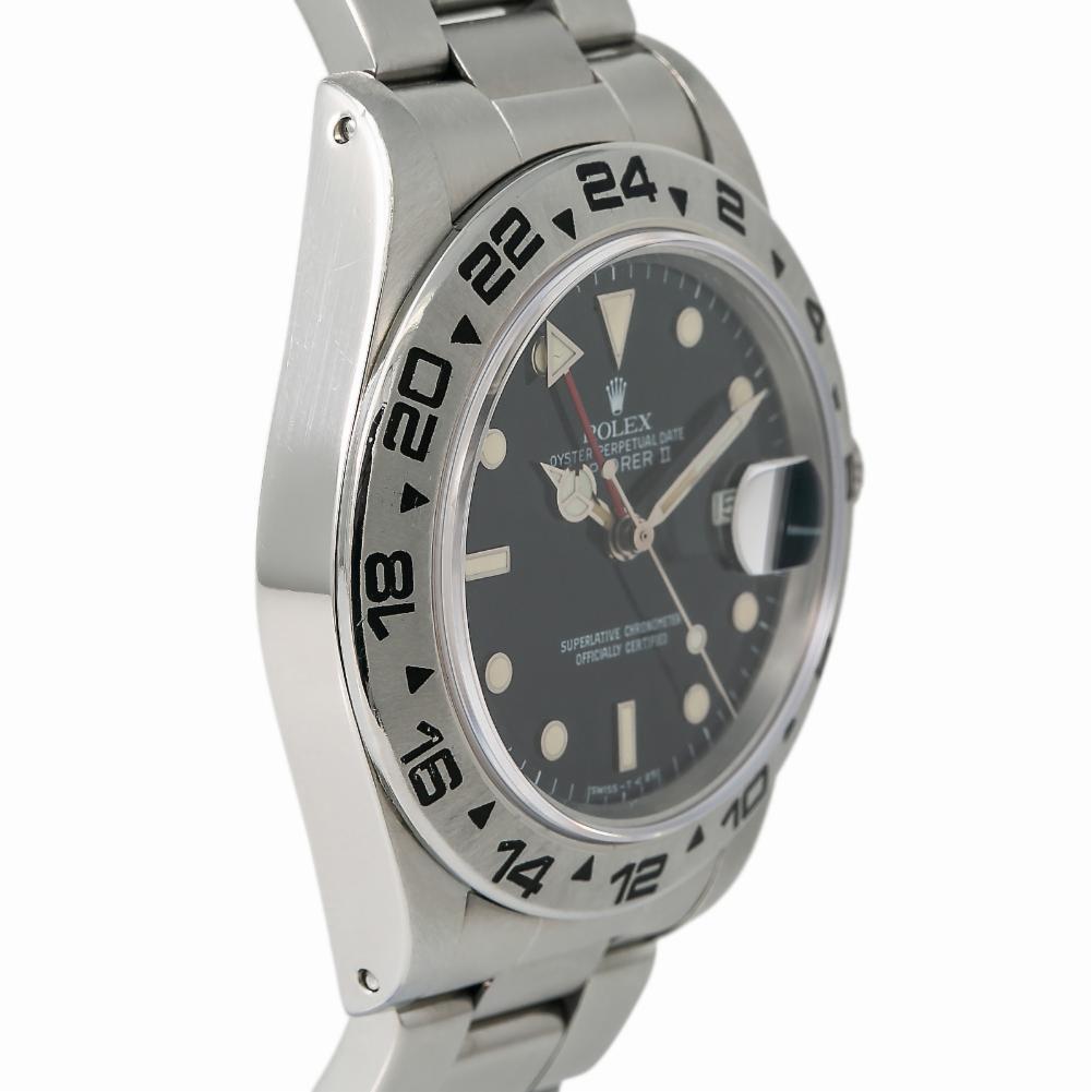 Rolex Explorer II 16550, Black Dial, Certified and Warranty In Excellent Condition In Miami, FL