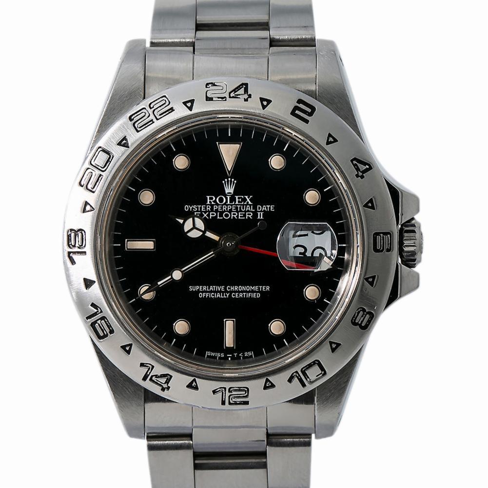 Men's Rolex Explorer II 16550, Black Dial, Certified and Warranty