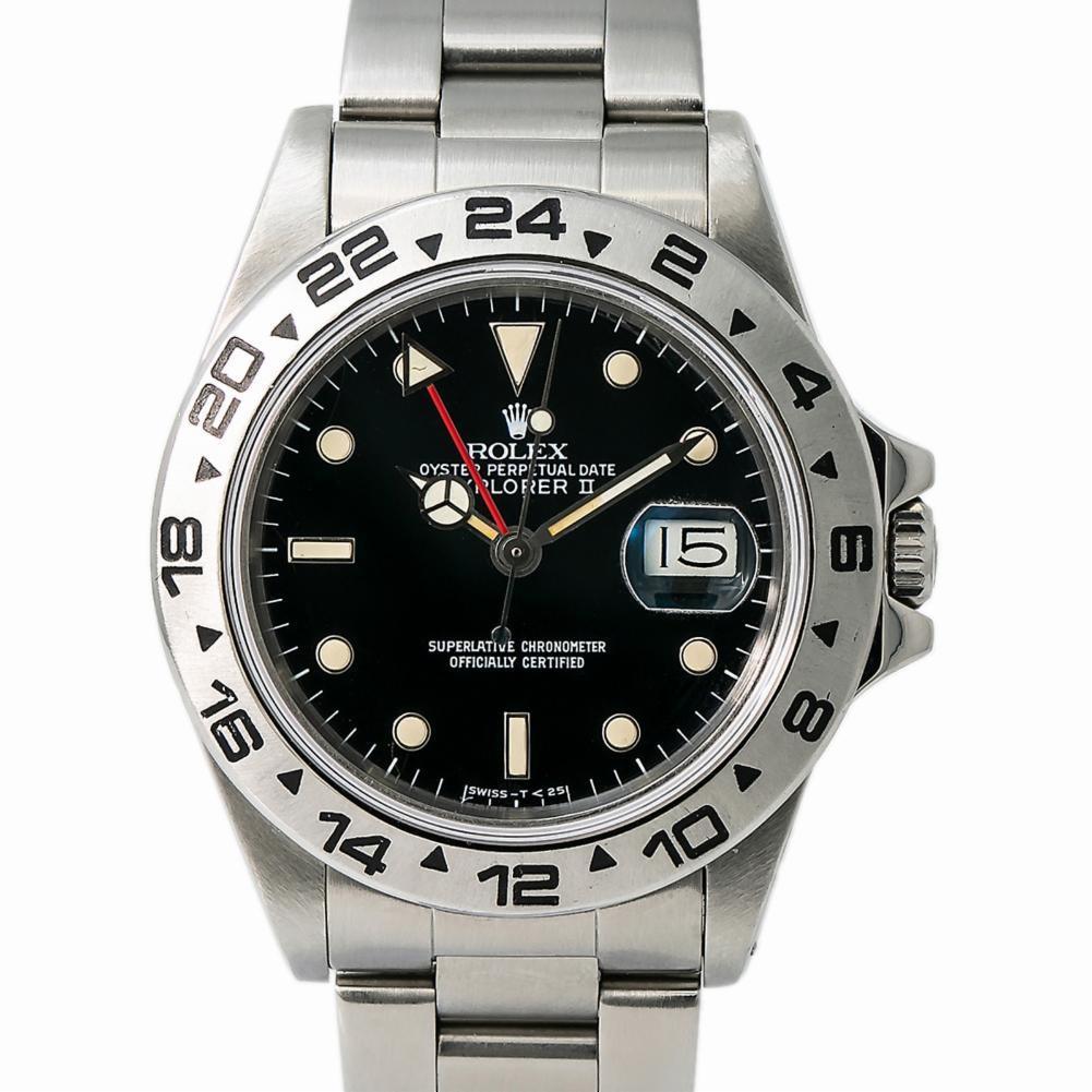 Men's Rolex Explorer II 16550, Black Dial, Certified and Warranty