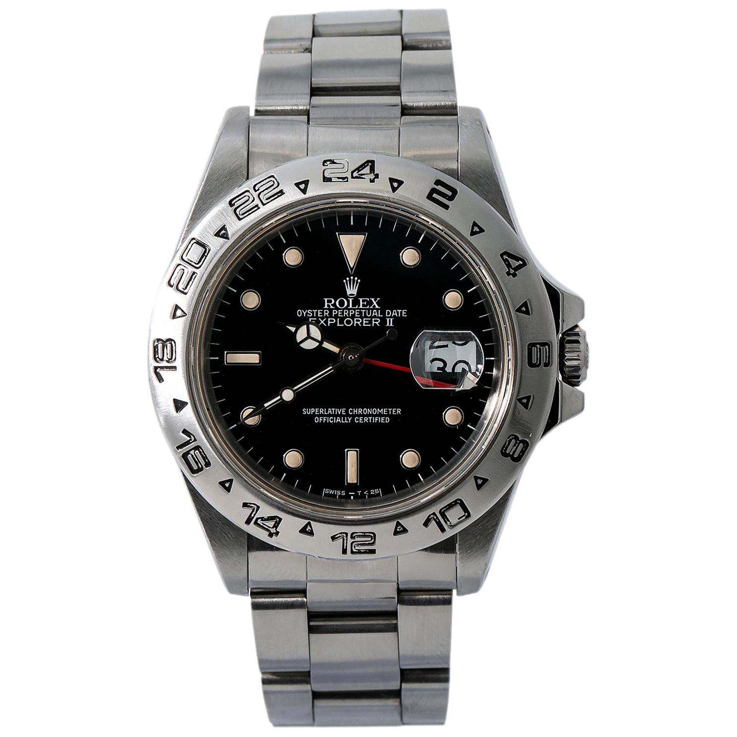 Rolex Explorer II 16550, Gold Dial, Certified and Warranty For Sale