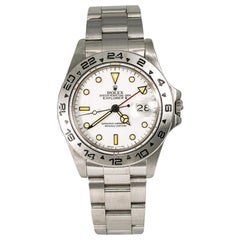 Rolex Explorer II 16550 Vintage Men's Automatic Watch White Dial Patina Index