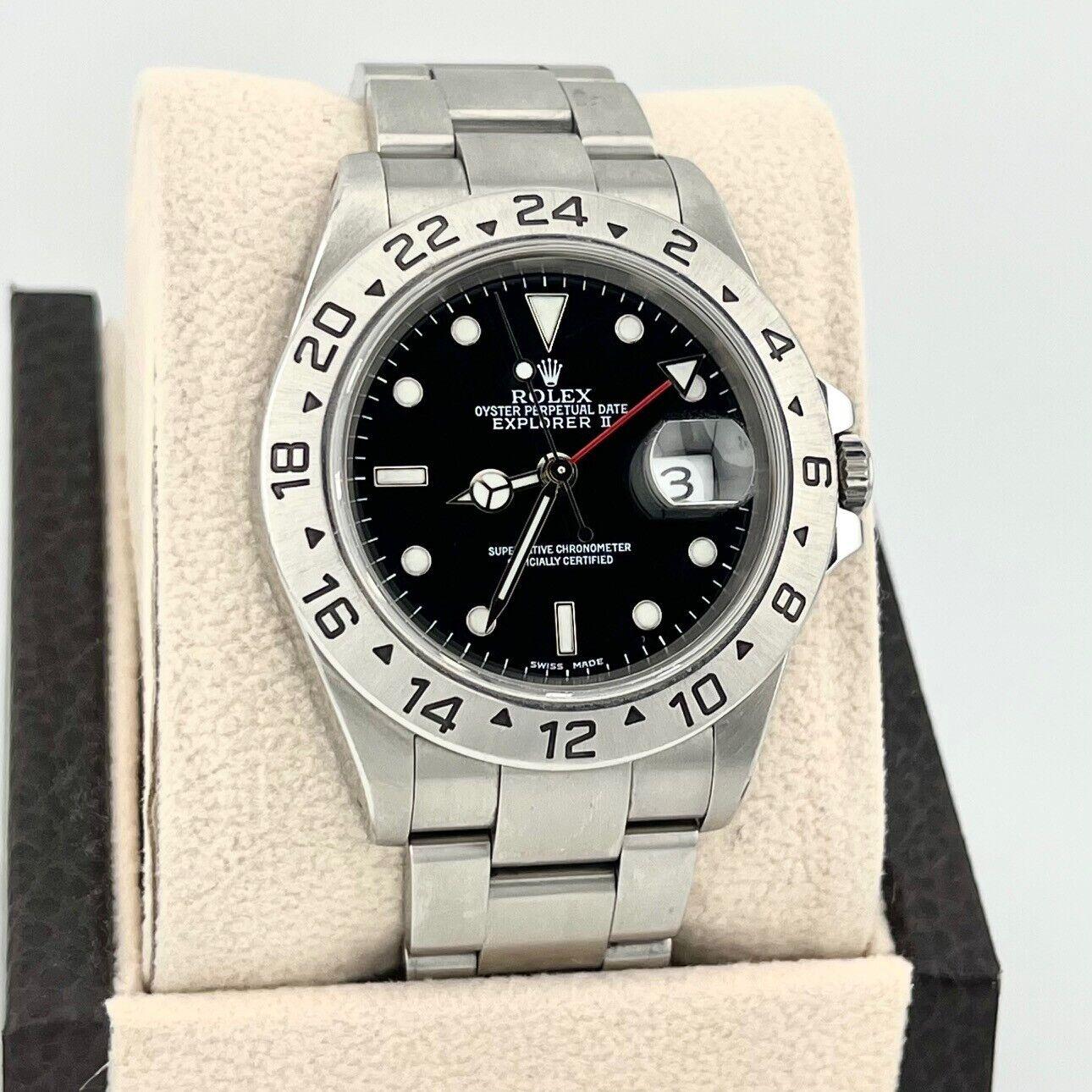 Rolex Explorer II 16570 40mm Black Dial Stainless Steel In Excellent Condition In San Diego, CA
