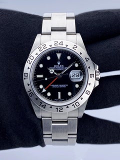 Rolex Explorer II 16570 Black Dial Engraved Mens Watch Box Papers