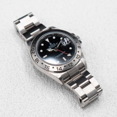 Rolex Explorer II 16570 Black Dial Engraved Mens Watch