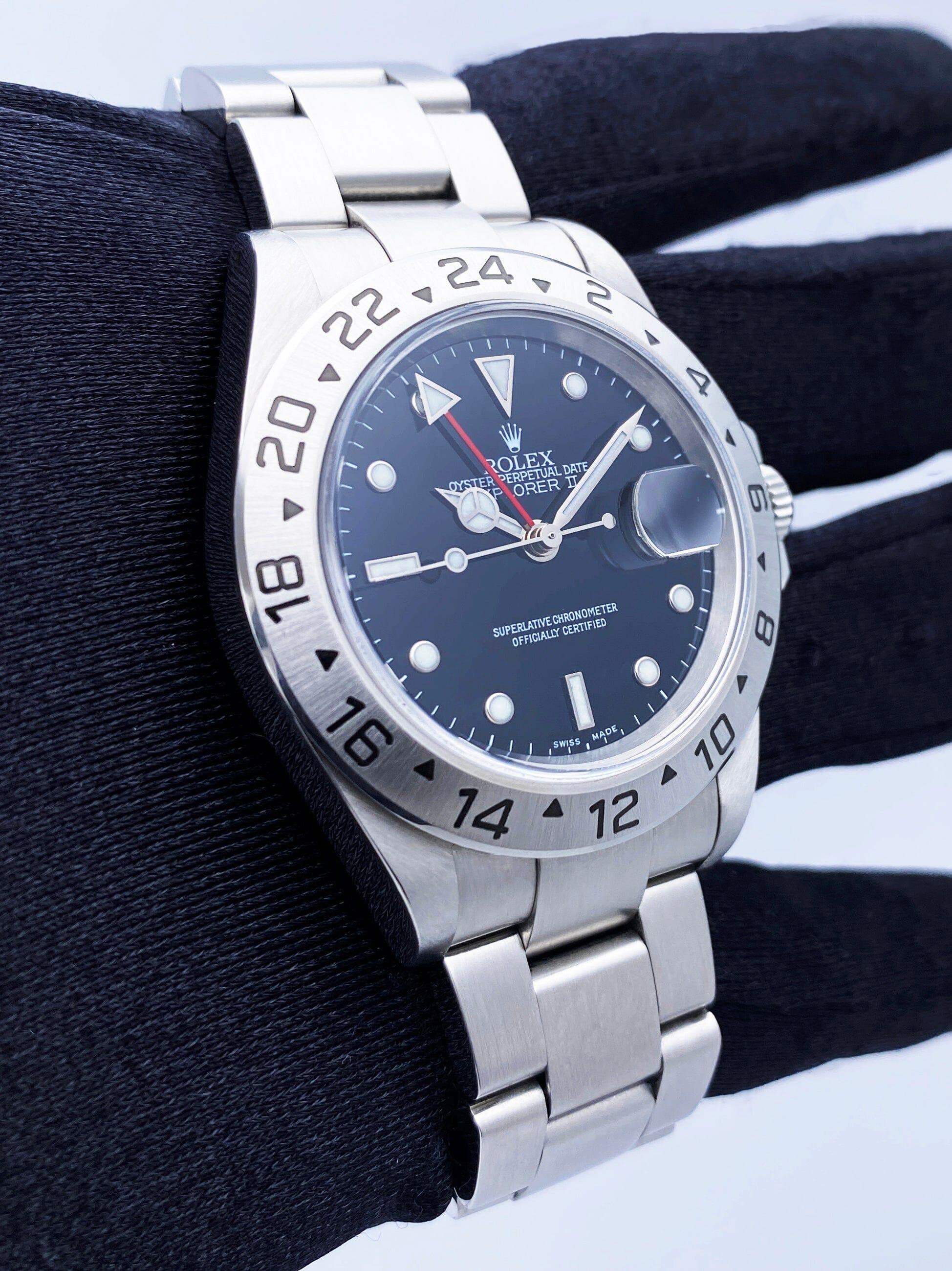 Rolex Explorer II 16570 Quadrante Nero Orologio Uomo Scatola Documenti In condizioni ottime in vendita a Great Neck, NY