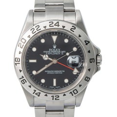 Rolex Explorer II 16570 F-Serial Men's Automatic Watch Black Dial SS 40mm