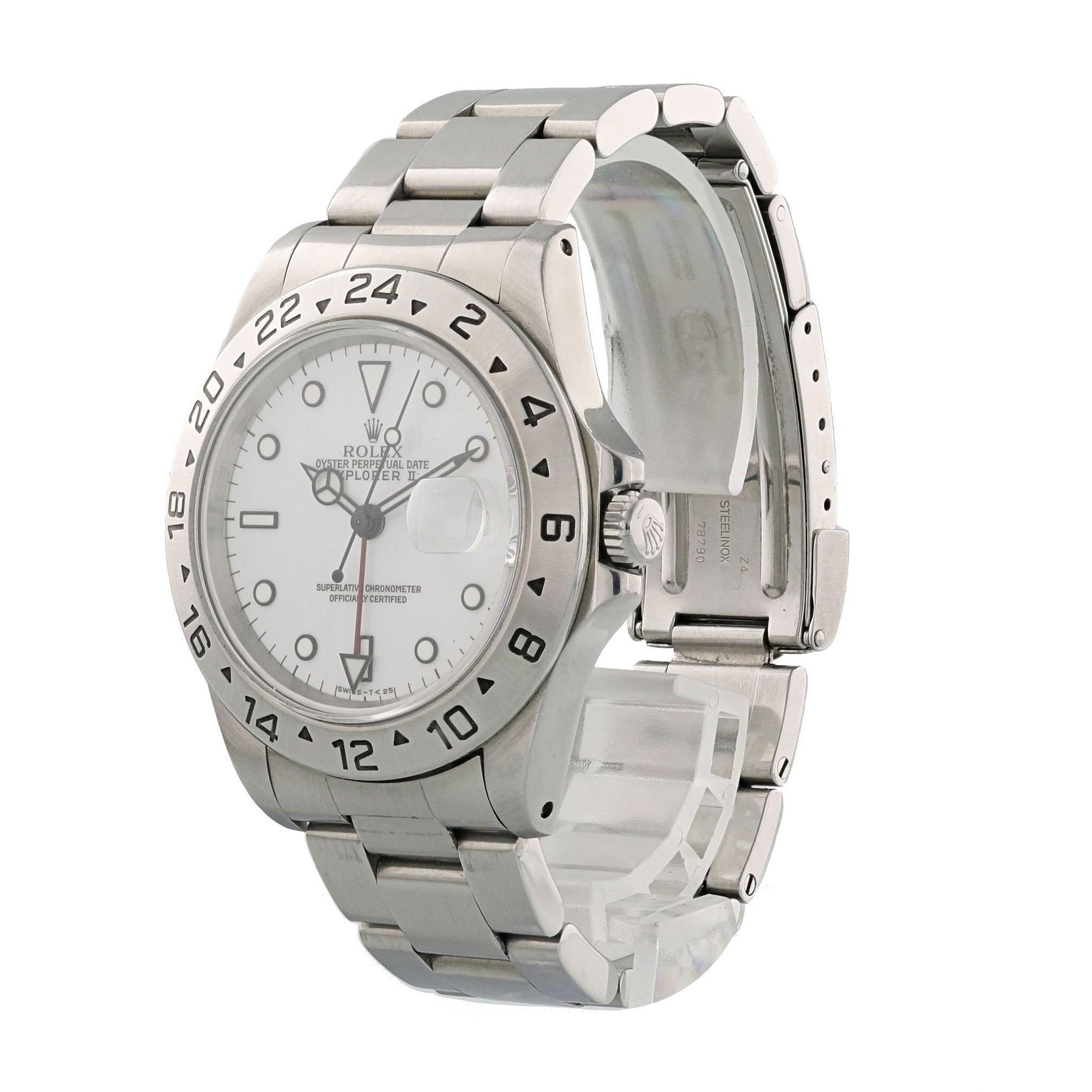Rolex Explorer II 16570 Polar Men's Watch In Excellent Condition For Sale In New York, NY