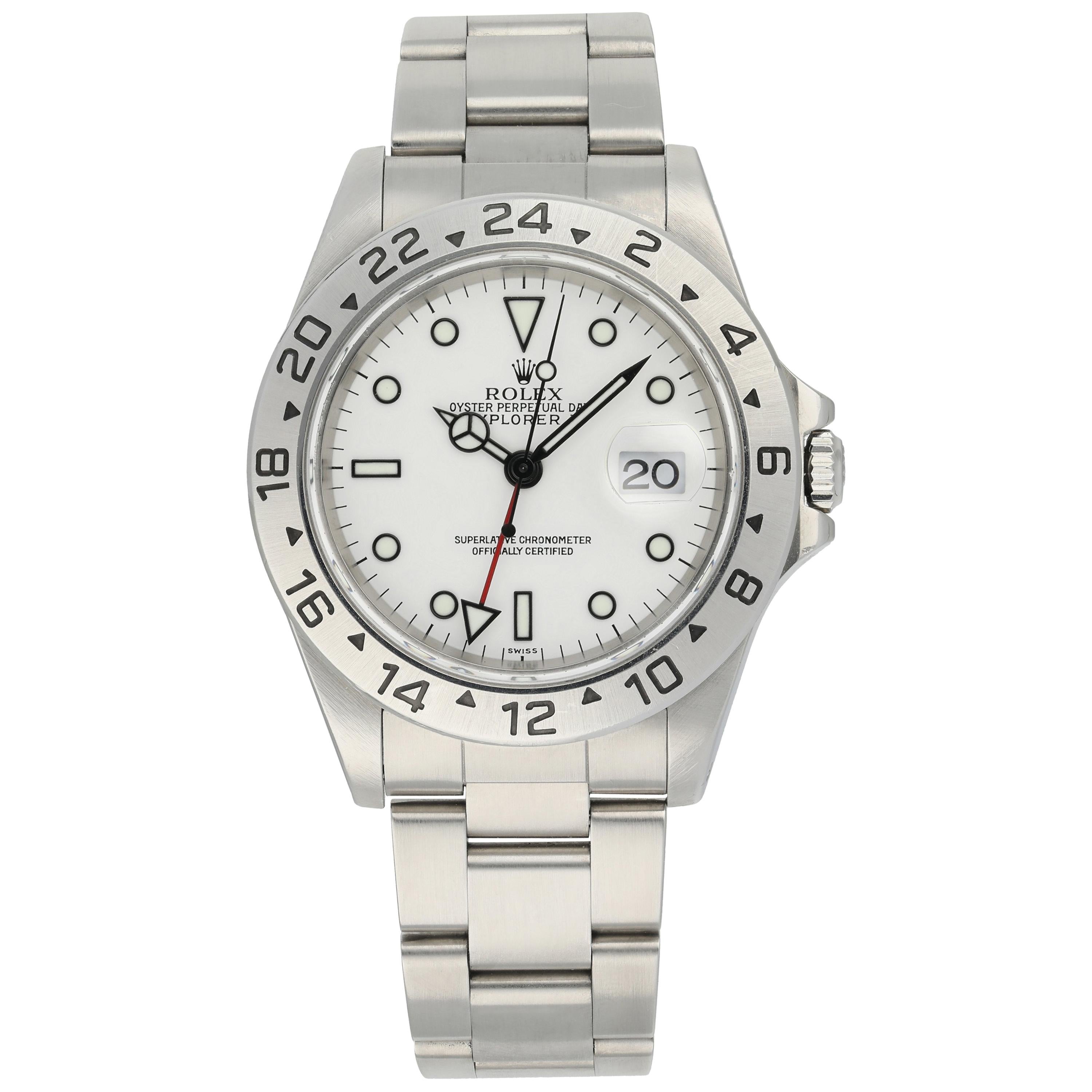 Rolex Explorer II 16570 Polar "Swiss" Dial Men's Watch For Sale at 1stDibs