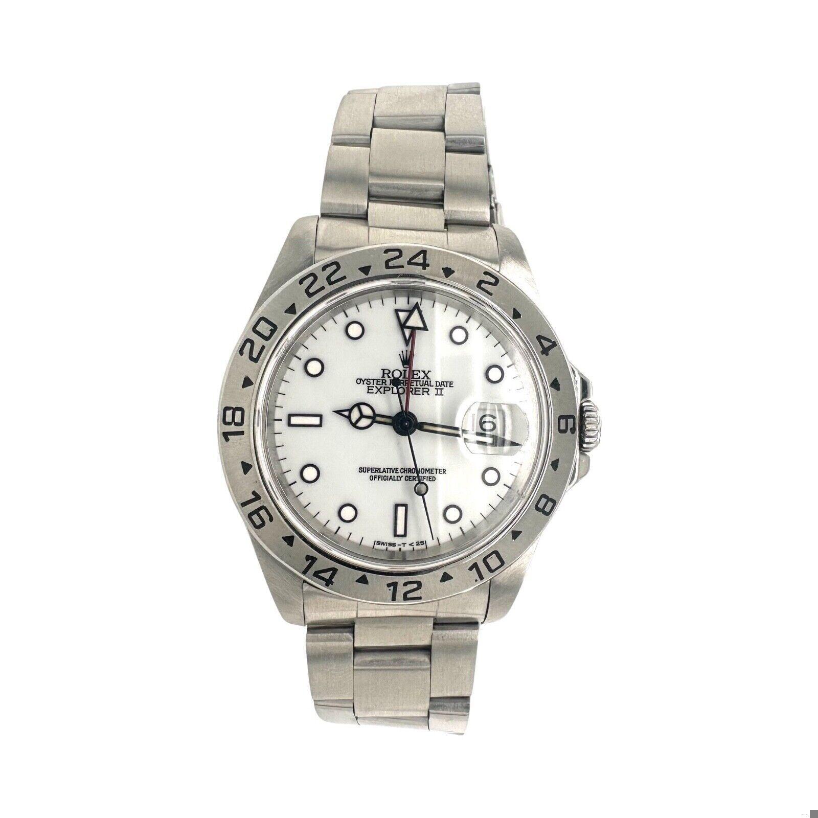 Rolex Explorer II 16570 Polar White Stainless Steel 40mm Watch (R-449) In Good Condition For Sale In Miami, FL