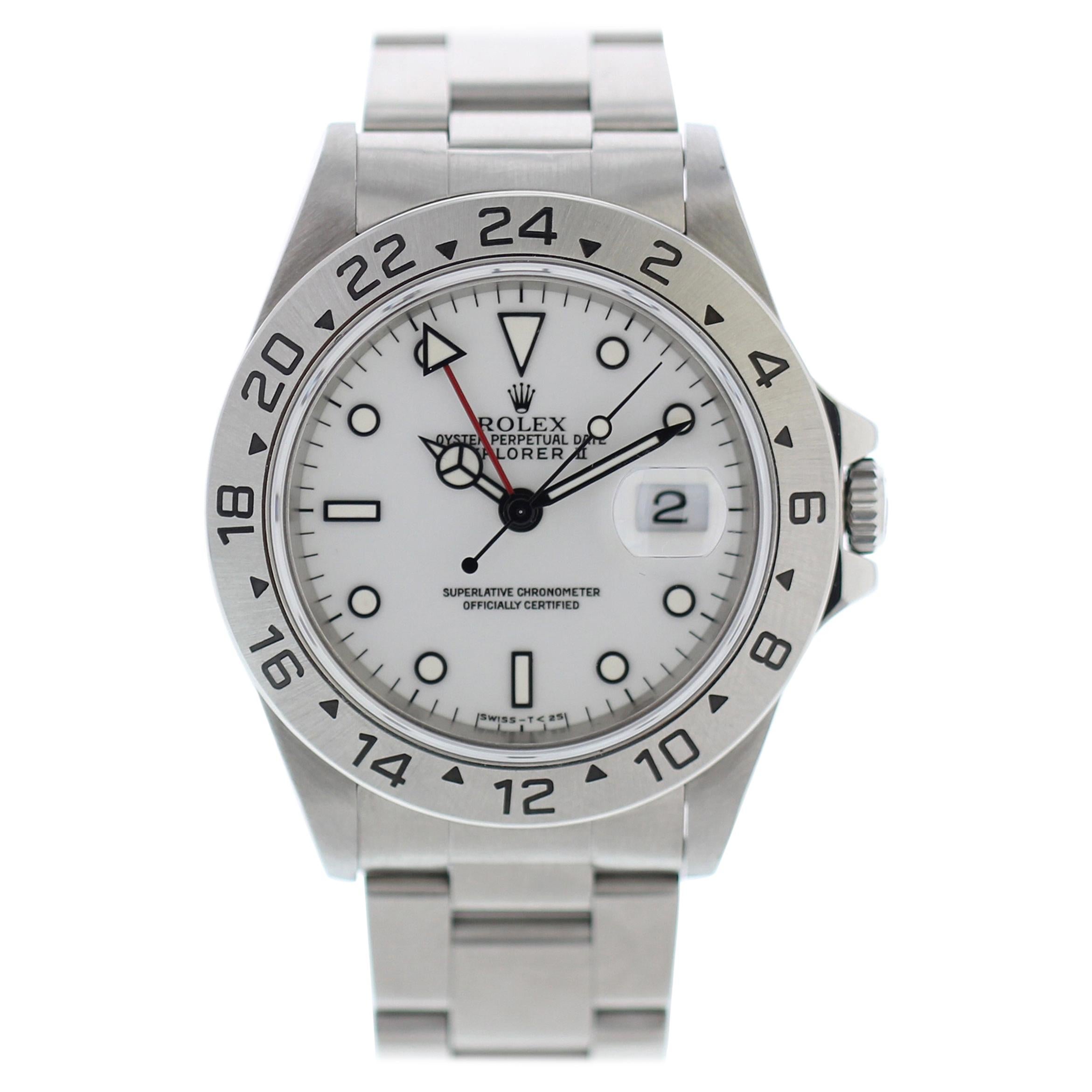 Rolex Explorer II 16570 Stainless Steel Tritium White Dial For Sale