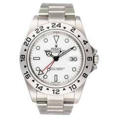 Rolex Explorer II 16570 White Dial Engraved Mens Watch Box Papers