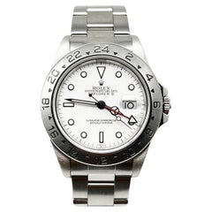 Rolex Montre Explorer II 16570 avec cadran blanc en acier inoxydable