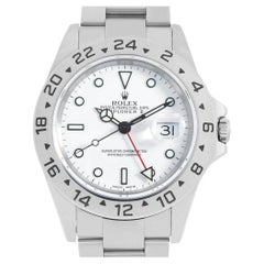 Retro Rolex Explorer II 16570 White Polar Dial Stainless Steel Automatic Mens Watch
