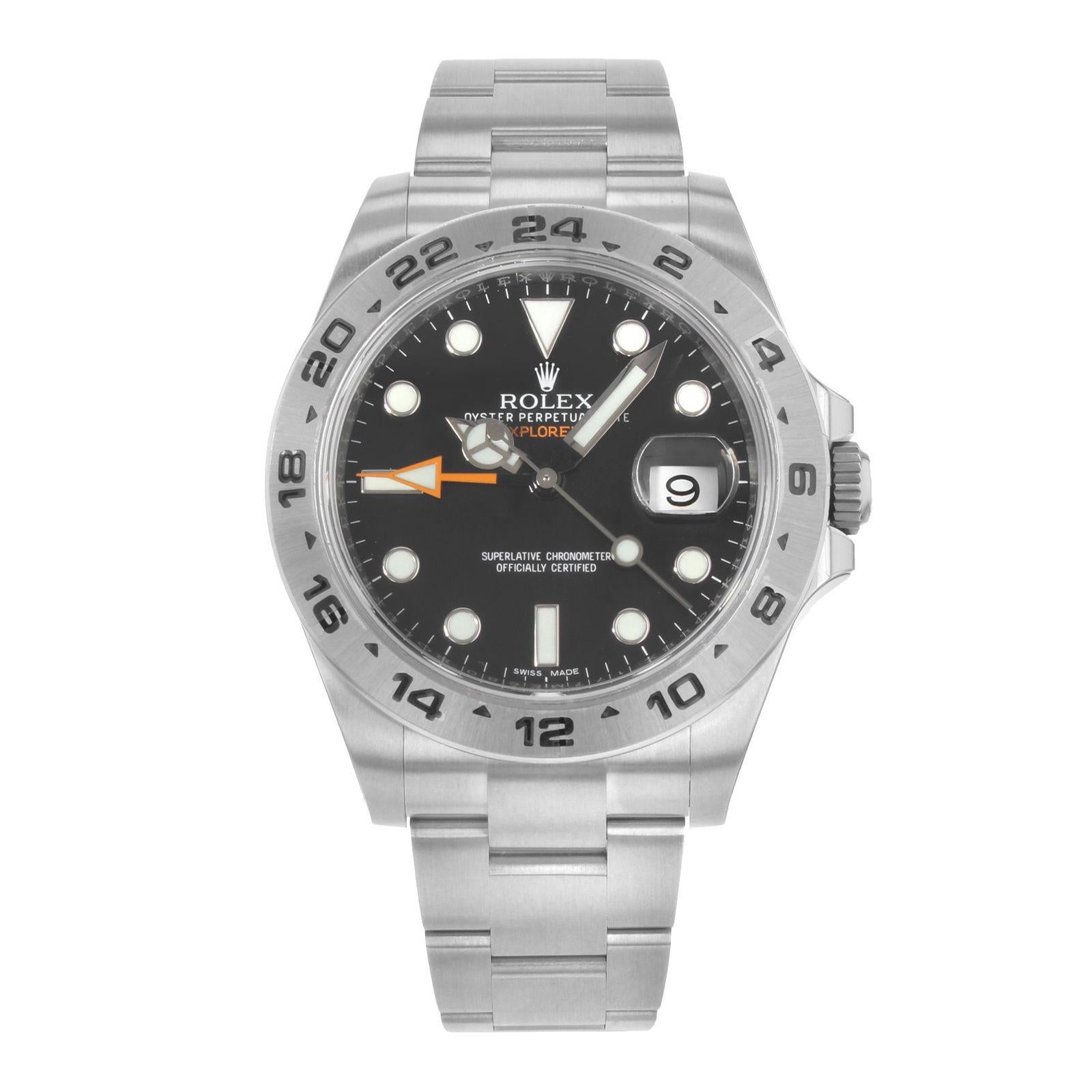 Rolex Explorer II 216570 Bk Black Dial GMT Steel Automatic Men's Watch