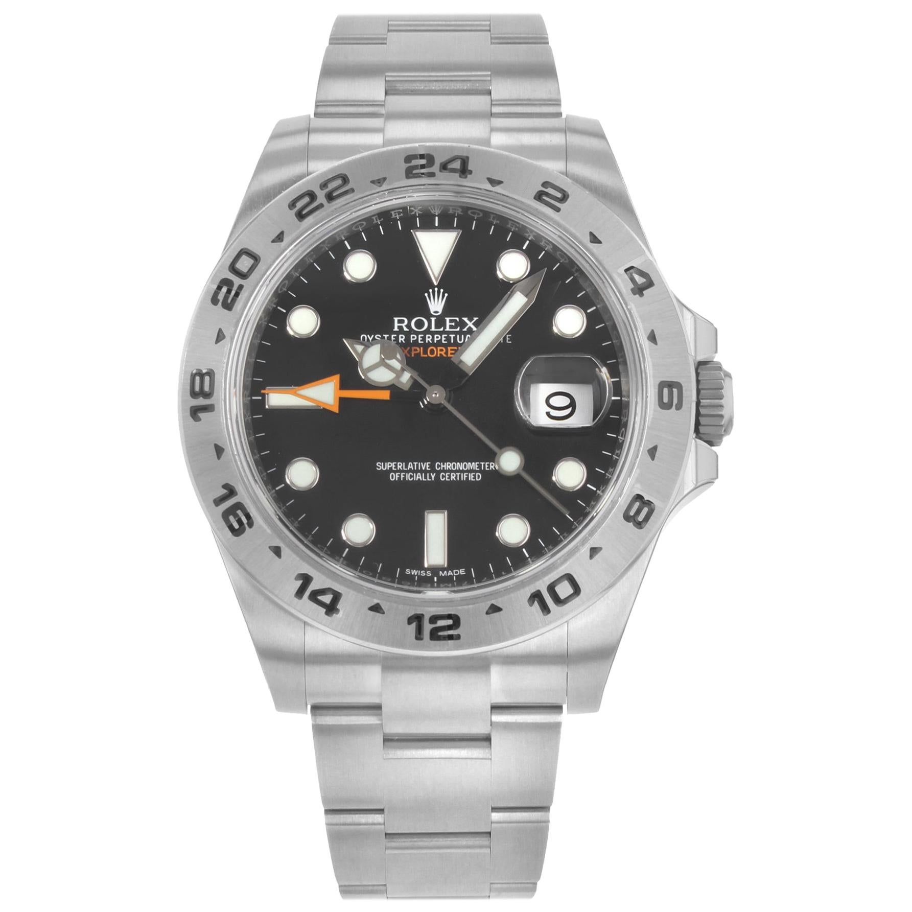 Rolex Explorer II 216570 BKSO Black Dial GMT Steel Automatic Men's Watch