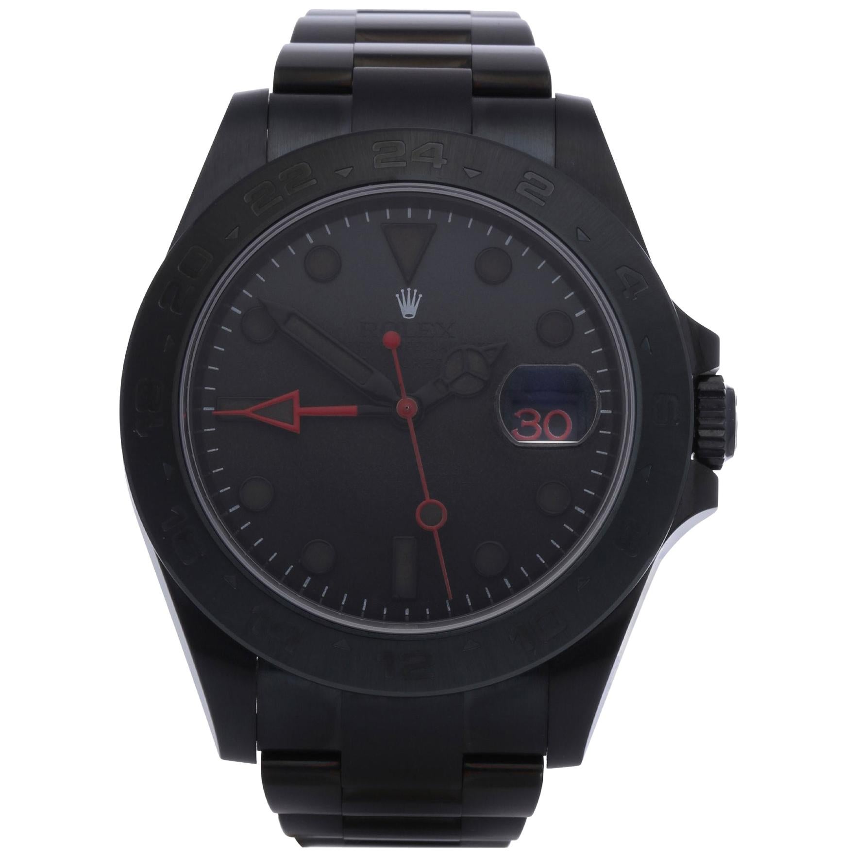 Rolex Explorer II 216570 Men's DLC Coated Stainless Steel Watch