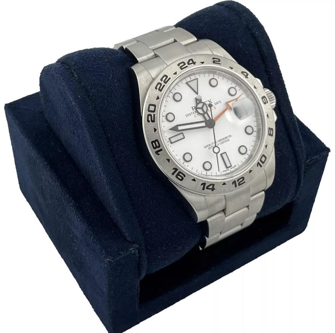 Reloj Rolex Explorer II 216570 Polar Esfera Blanca Naranja 42mm Acero Inoxidable en Bueno estado para la venta en Boca Raton, FL