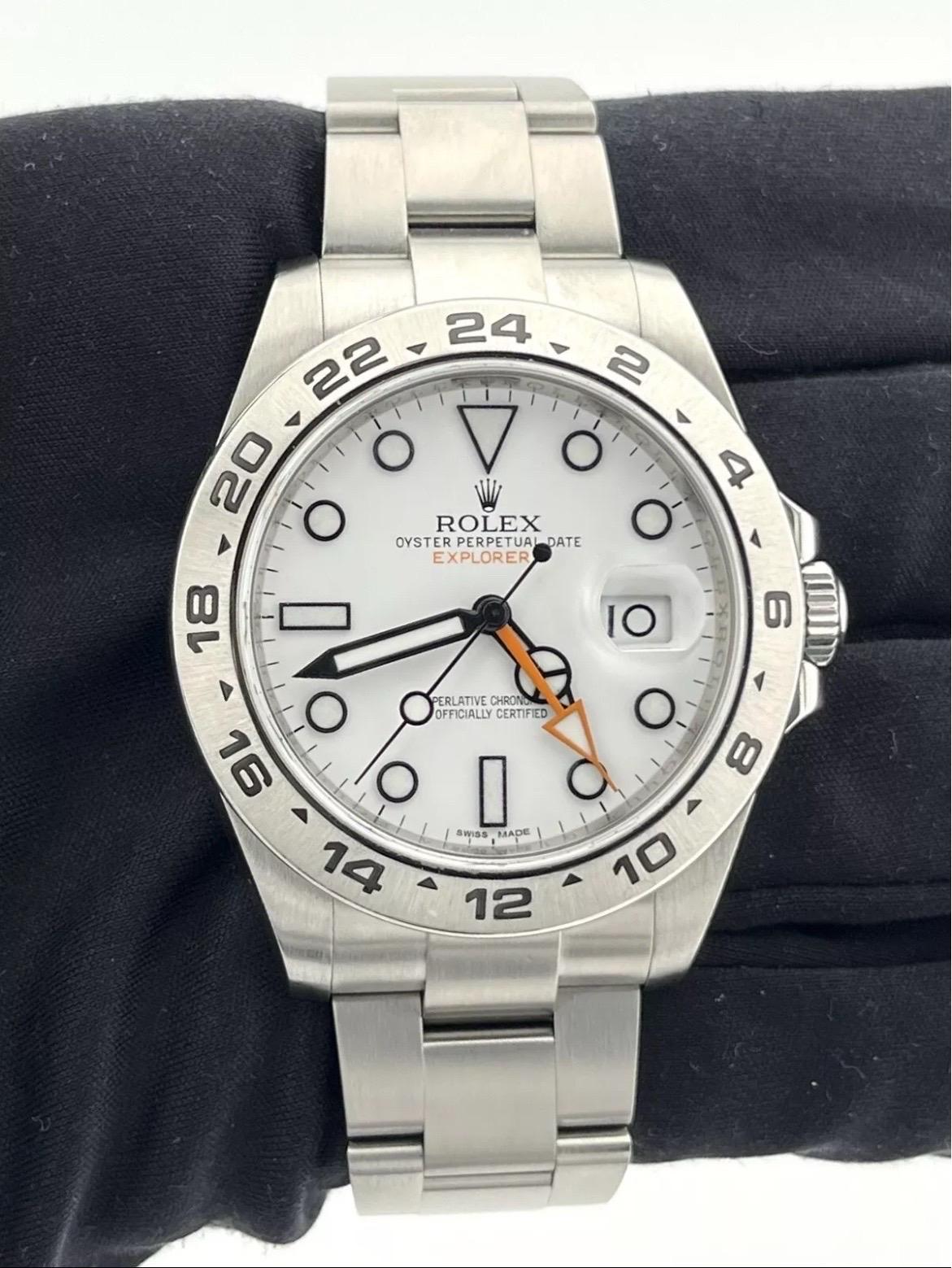 Reloj Rolex Explorer II 216570 Polar Esfera Blanca Naranja 42mm Acero Inoxidable en venta 1