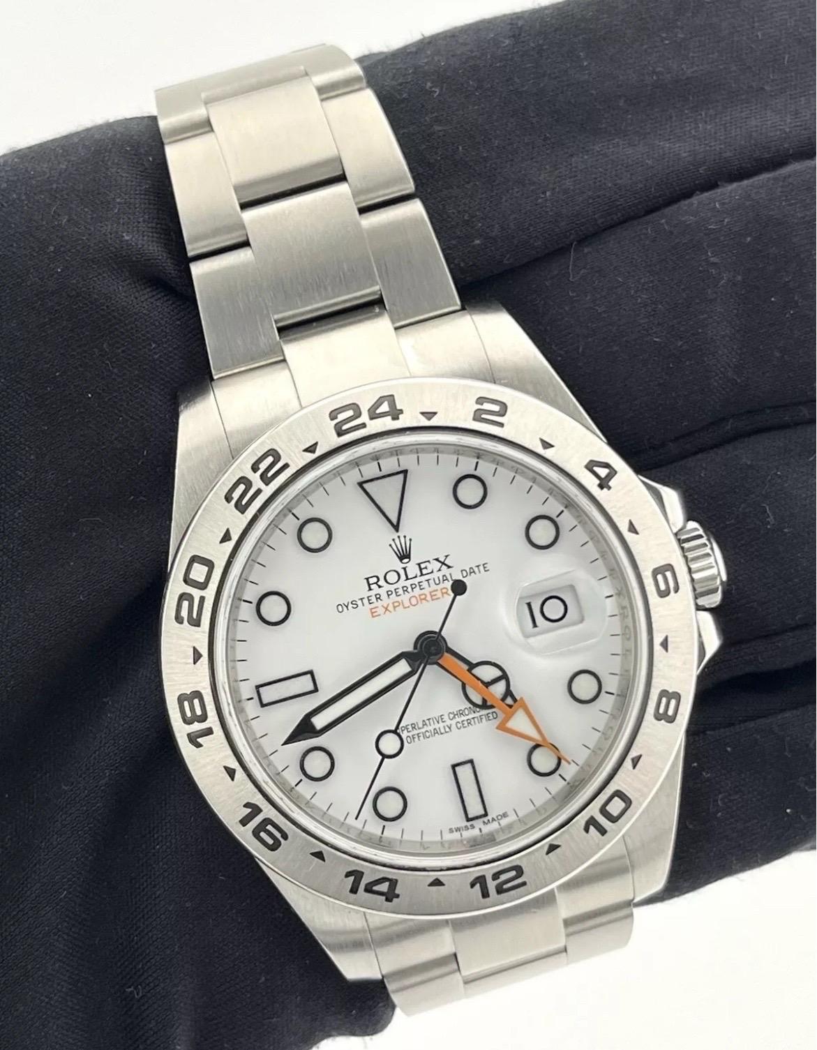 Reloj Rolex Explorer II 216570 Polar Esfera Blanca Naranja 42mm Acero Inoxidable en venta 2