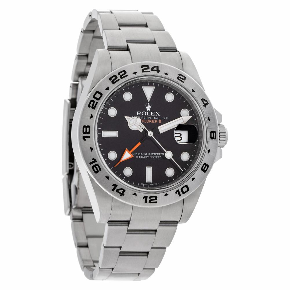 Rolex Explorer II 216570 Stainless Steel Black Dial Automatic Watch In Excellent Condition For Sale In Miami, FL