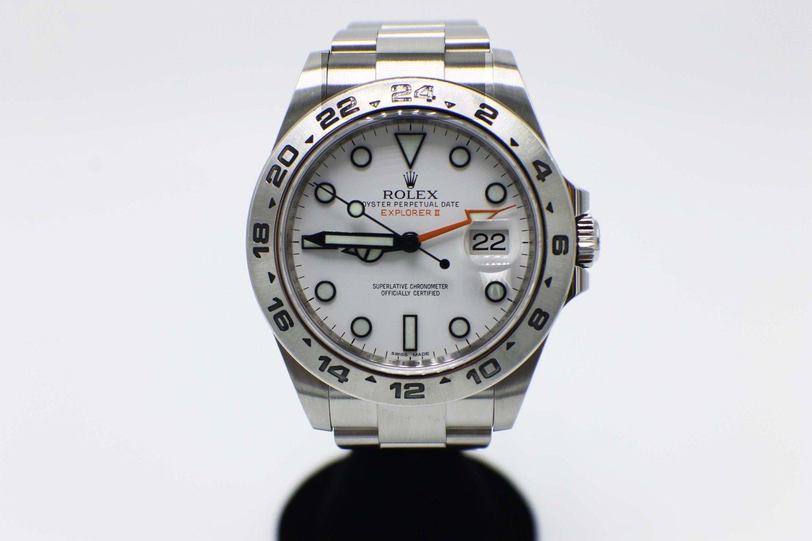 Style Number: 216570 
Serial: G897*** 
Year: 2012 
Model: Explorer II 
Case Material: Stainless Steel 
Band: Stainless Steel 
Bezel: Stainless Steel 
Dial: White Dial  
Face: Sapphire Crystal  
Case Size: 42mm 
Includes: 
-Rolex Box &