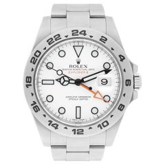 Rolex Explorer II 216570 Quadrante Bianco Orologio da Uomo in Acciaio Inox con Carta di Servizio