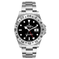 Rolex Explorer II Black Dial Red Hand Steel Mens Watch 16570 Box Papers