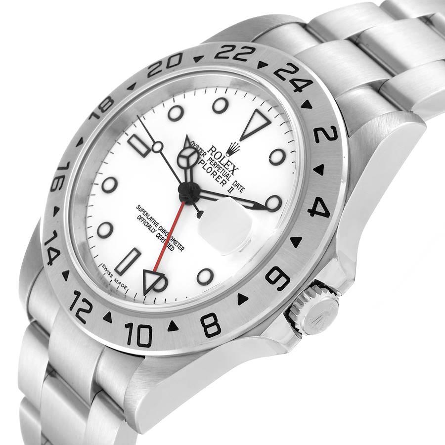 Rolex Explorer II 40mm Polar White Dial Steel Mens Watch 16570 Box Papers In Excellent Condition In Atlanta, GA
