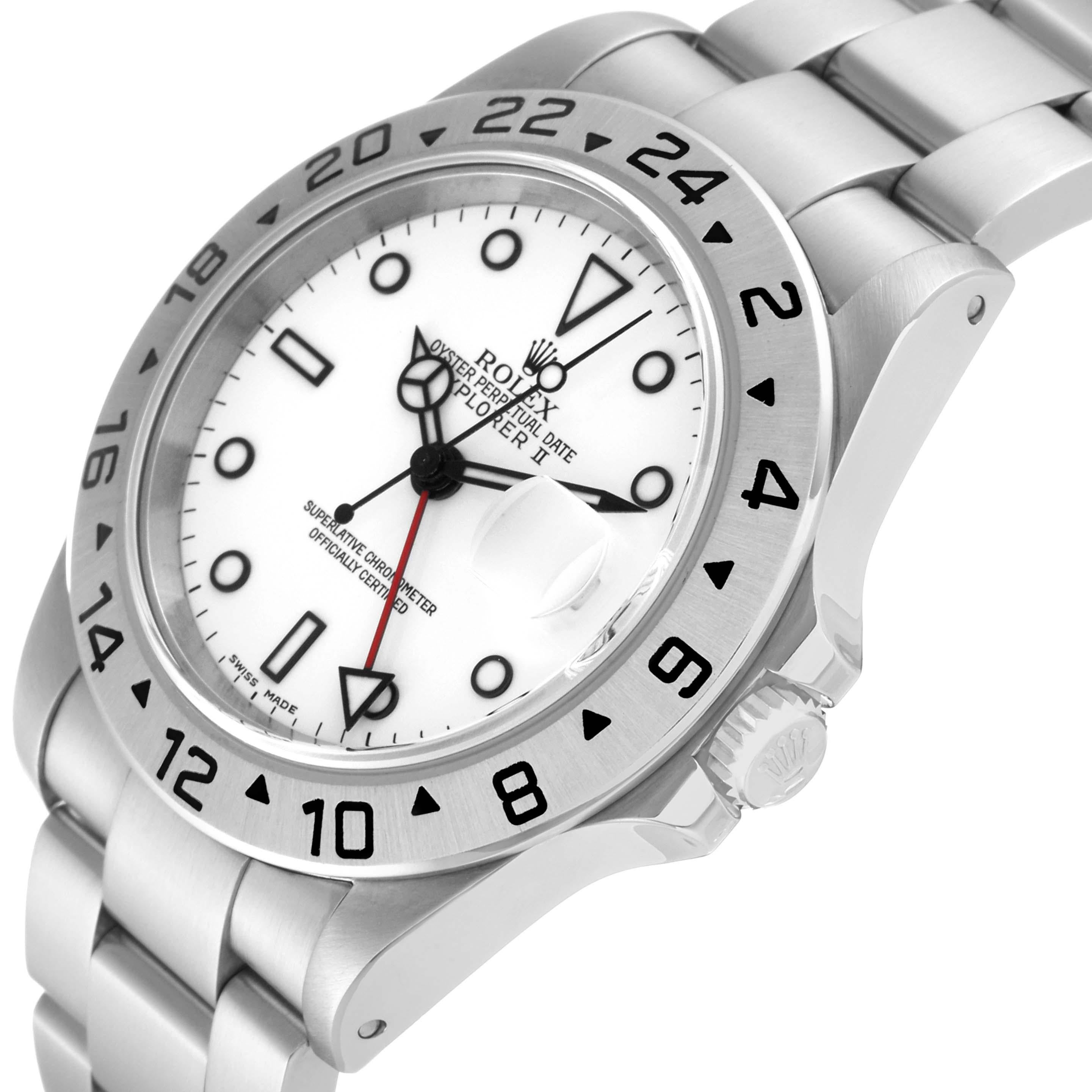 Rolex Explorer II 40mm Polar White Dial Steel Mens Watch 16570 Box Papers For Sale 1