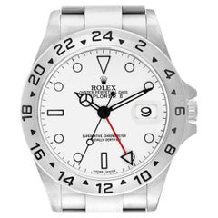Rolex Explorer II 40mm Polar White Dial Steel Mens Watch 16570 Box Papers