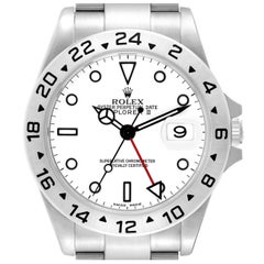 Rolex Explorer II 40mm Polar White Dial Steel Mens Watch 16570 Box Papers