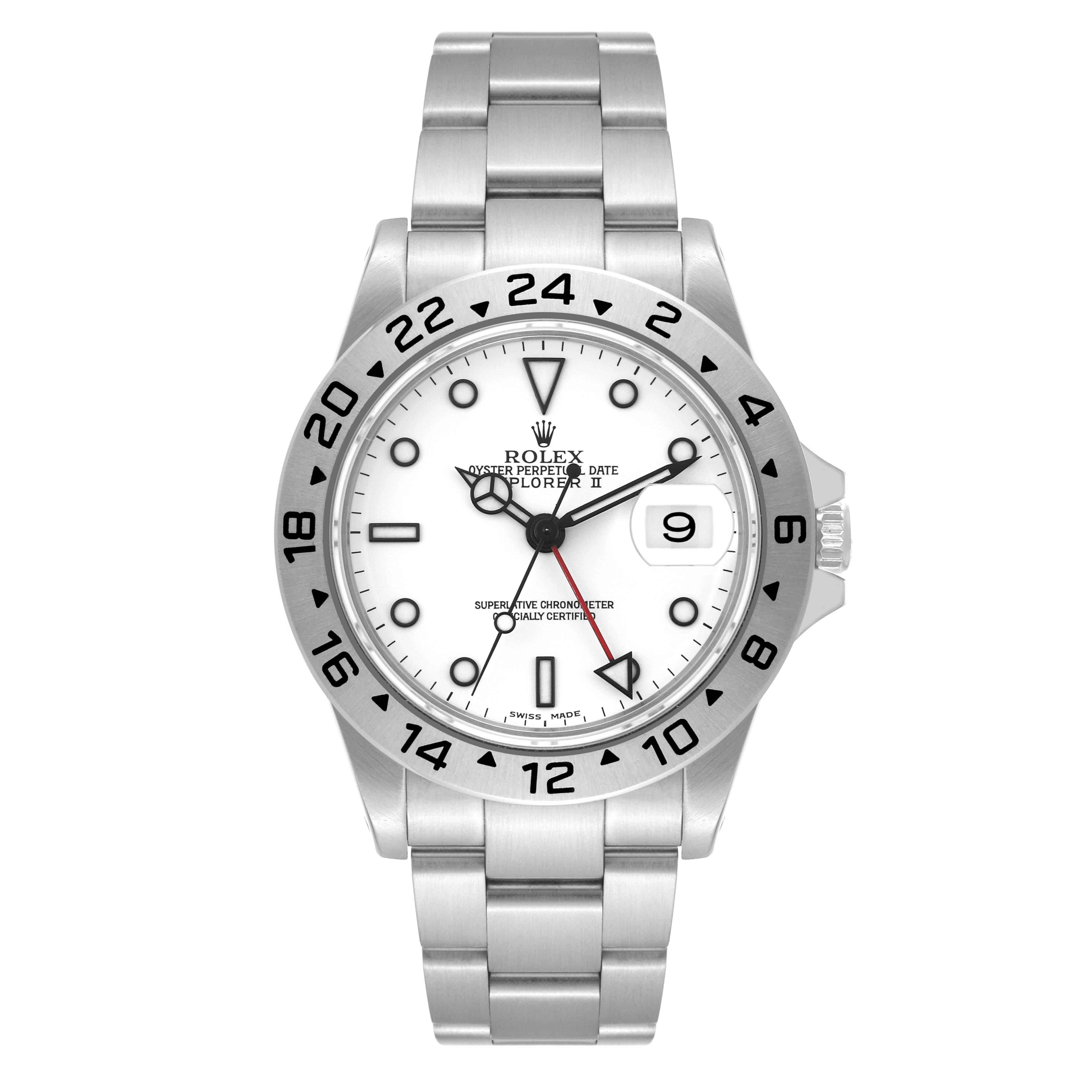 Rolex Explorer II 40mm Polar White Dial Steel Mens Watch 16570 5