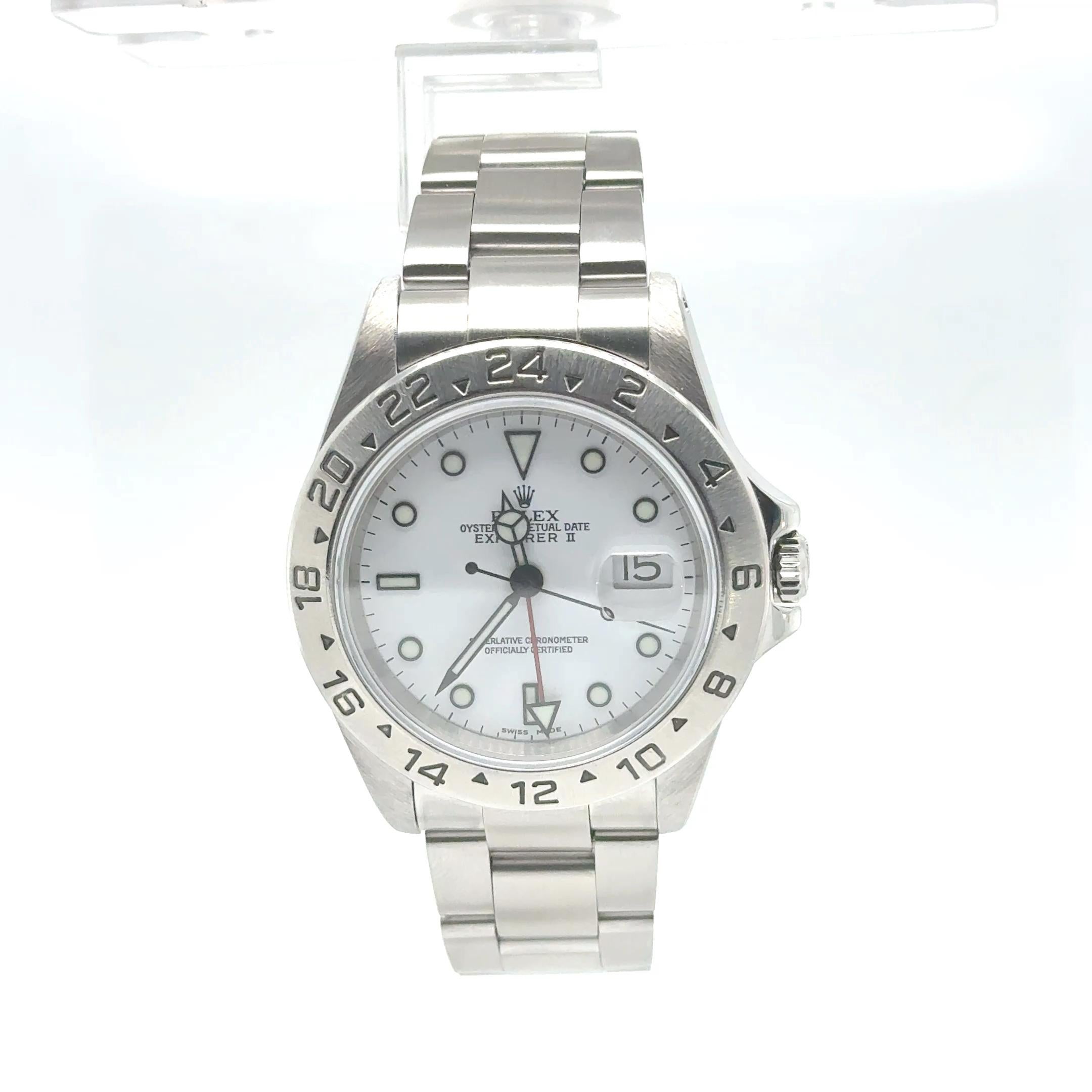 Rolex Explorer II 40mm Montre automatique en acier inoxydable, cadran blanc en vente 1