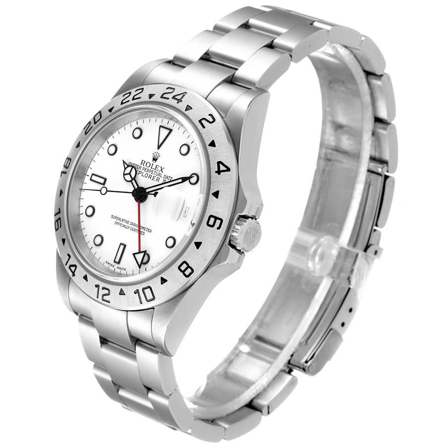 Men's Rolex Explorer II White Dial Steel Mens Watch 16570 Box Papers For Sale